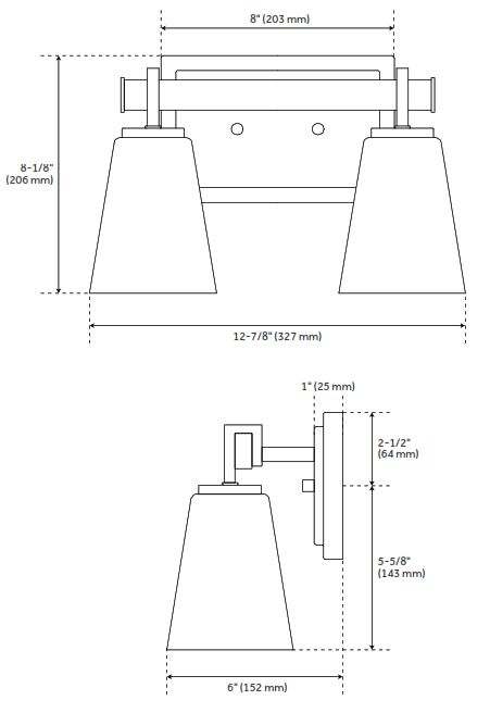 PARK HARBOR 946390 Hoxton 2 Light Clear Glass Vanity Light -