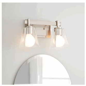 PARK HARBOR 946390 Hoxton 2 Light Clear Glass Vanity Light