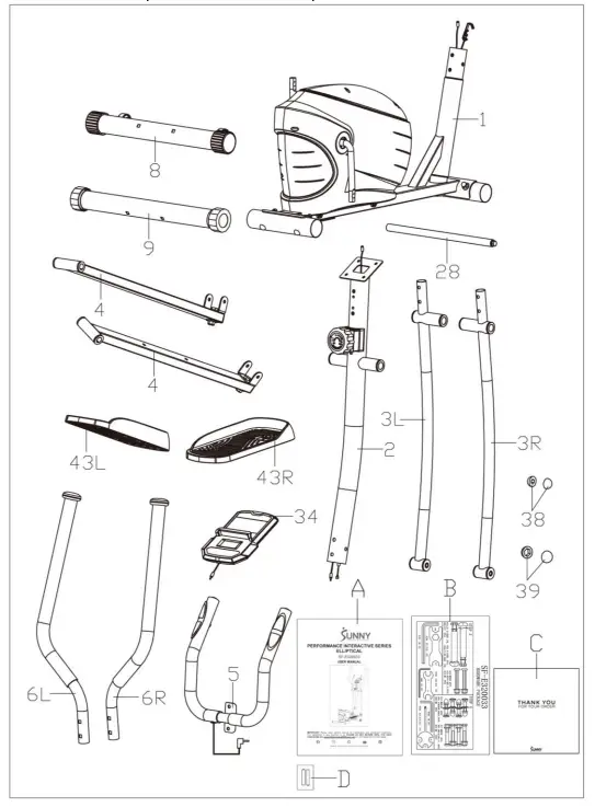 SUNNY-SF-E320033-Performance-Interactive-Series-Elliptical-FIG-2
