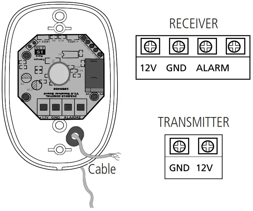 intelbras IVA 5015 Digital Single Beam Active Sensor - terminal block