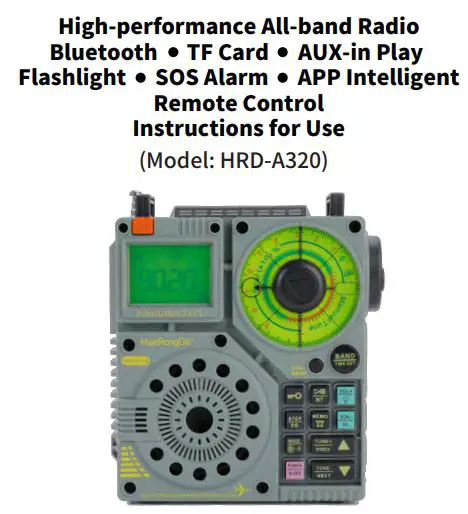 HanRongDa HRD-A320 Mini Receiver CB VHF SW Airband Marine MW FM Bluetooth Remote High Gain Instruction Manual