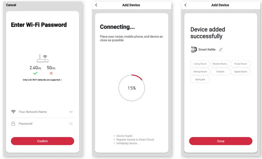 Kogan SmarterHome™ 1.7L Smart Glass Kettle- during setup