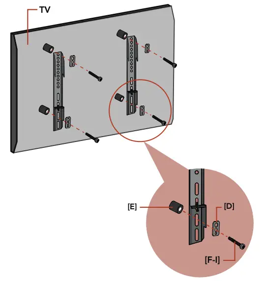 Attaching the Monitor Brackets to the TV