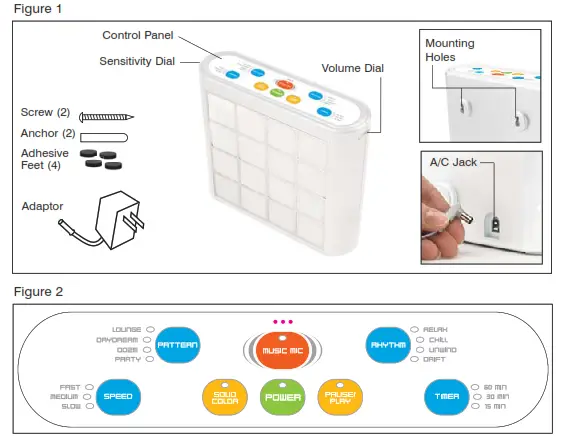 Homedics LT-500 Color Cube 500 ColorMotion Light Instruction - instraction for use