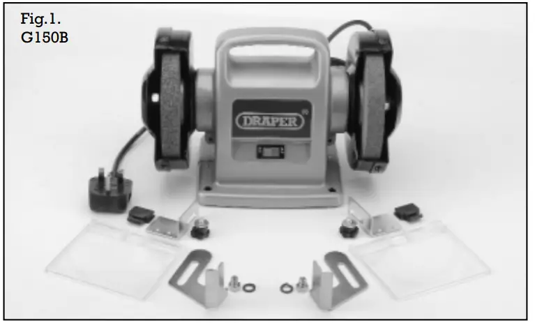 DRAPER G150B 150mm 250W Bench Grinder-Fig.1