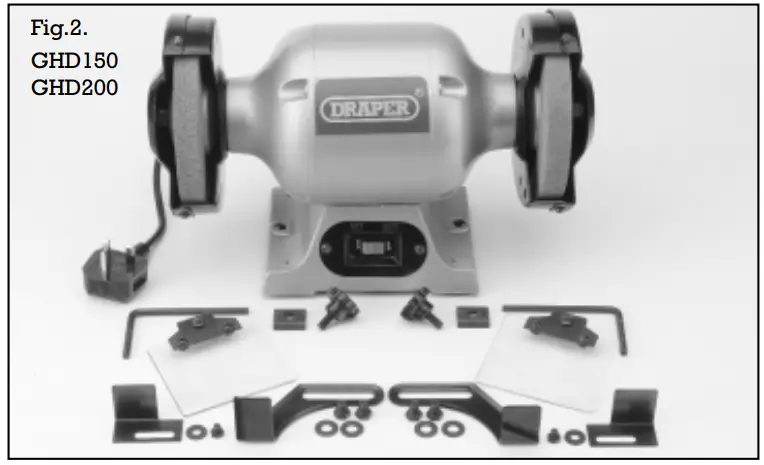 DRAPER G150B 150mm 250W Bench Grinder-Fig.2