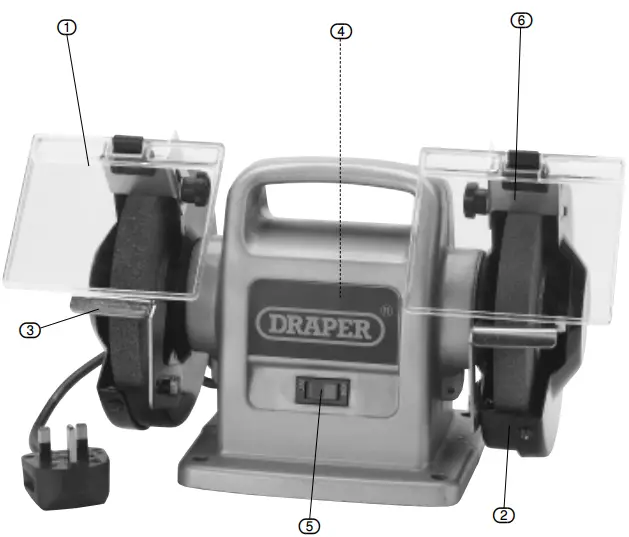 DRAPER G150B 150mm 250W Bench Grinder-GRINDER