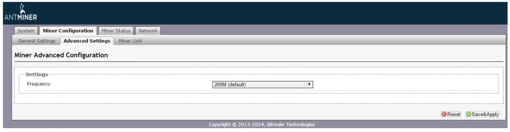 BITMAIN AntMiner S4+ Discussion and Support Thread - Miner Advance Configuration