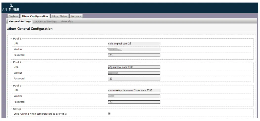BITMAIN AntMiner S4+ Discussion and Support Thread - Miner Configuration