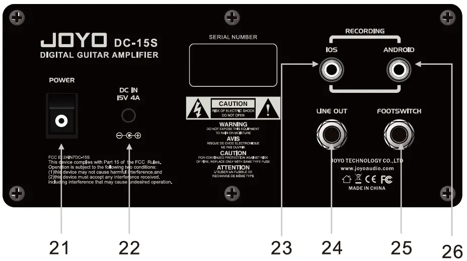 JOYO DC-15S 15W Digital Guitar Amplifier fig 2