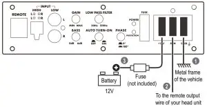 BOSS BSS8 8 Inch 203mm Low Profile Amplidied Subwoofer - Power Connection