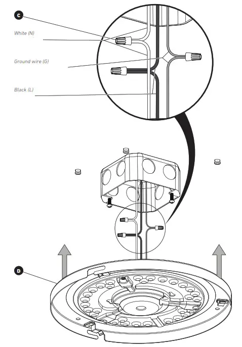 artika 10FM-WO LED Ceiling Light- CONNECTING THE WIRES