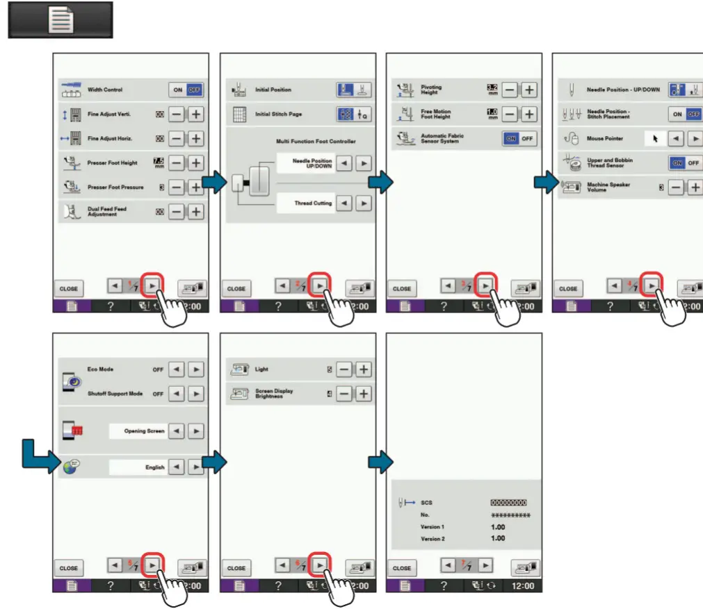 baby lock Ballad BLBA Quilting and Sewing Machine - Settings