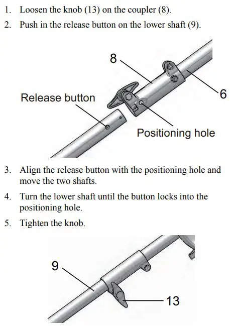greenworks pro ST60L03 Ultra Power 60v String Trimmer User Manual - ASSEMBLE THE SHAFT
