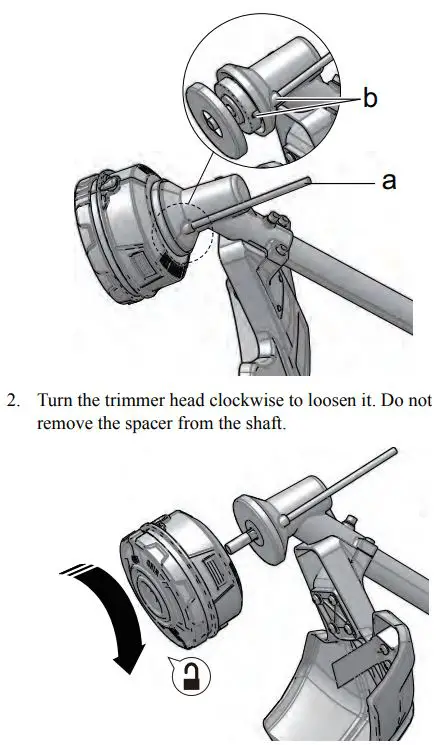 greenworks pro ST60L03 Ultra Power 60v String Trimmer User Manual - REMOVE THE TRIMMER HEAD