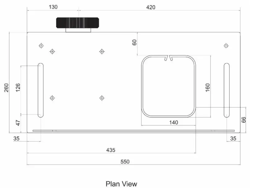 ELSEMA iS1500LV High Speed Sliding Gate Opener with Battery Back Up - Plan View