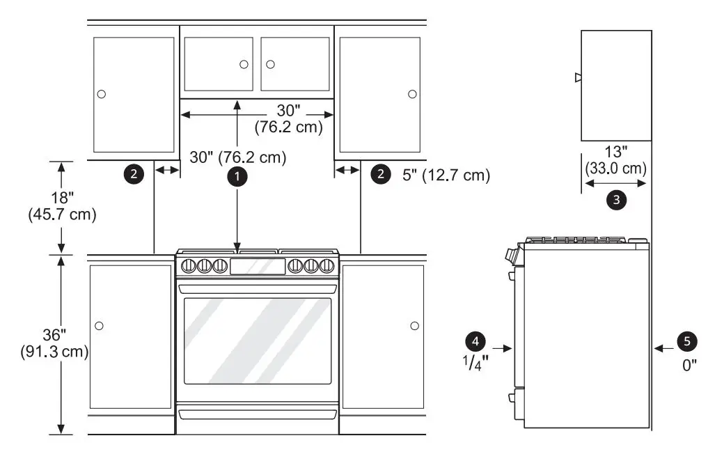 LG Gas Range Owner’s Manual - Clearances