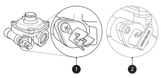 LG Gas Range Owner’s Manual - Lever's open and closed position