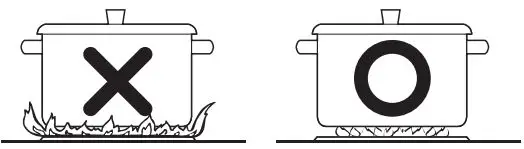 LG Gas Range Owner’s Manual - Never let the flames extend up the sides of the cookware