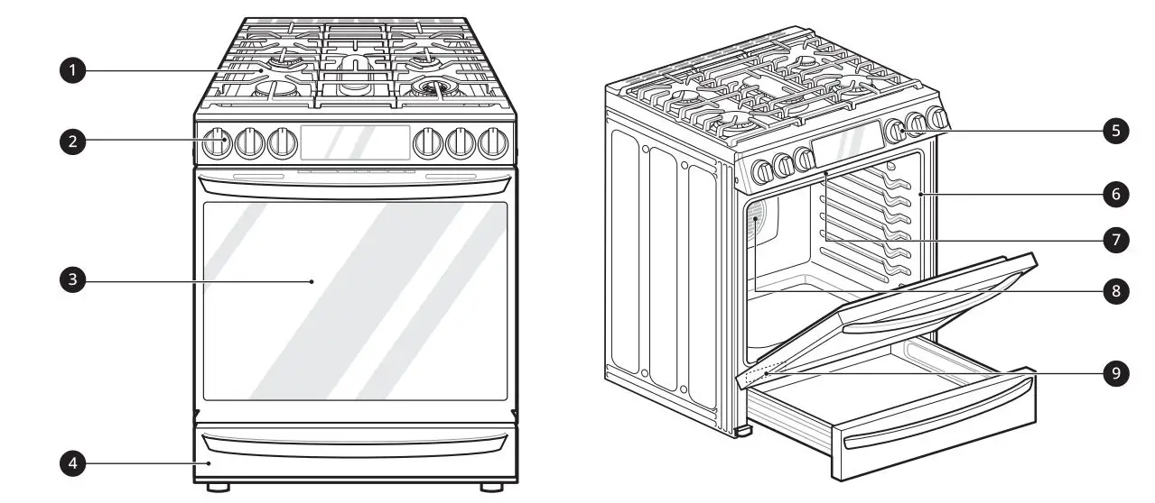 LG Gas Range Owner’s Manual - PRODUCT OVERVIEW