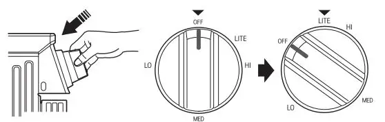 LG Gas Range Owner’s Manual - Push the control knob and turn to the LITE