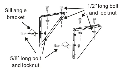ARCTIC WIND 2AWH18000A Window Air Conditioner Owner's Manual - Assemble the sill angle brackets