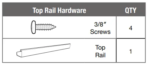 ARCTIC WIND 2AWH18000A Window Air Conditioner Owner's Manual - Top Rail Assembly