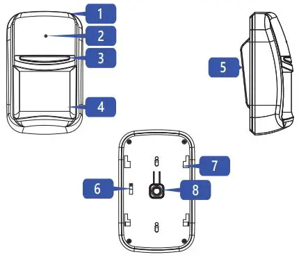 U-PROX PIR Combi VB Wireless Motion and Break Glass Detector with Vertical Barrier Lens 1