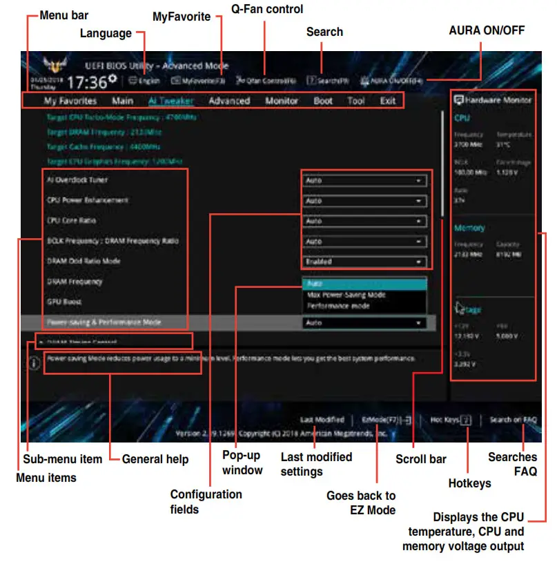 ASUS Motherboard Gaming -Advanced Mode