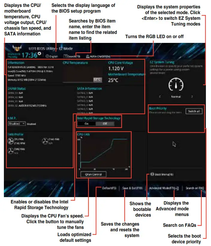 ASUS Motherboard Gaming -BIOS information-