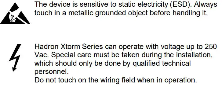 ALTUS HX8300 Hadron Xtorm Series Installation Guide - Cautions