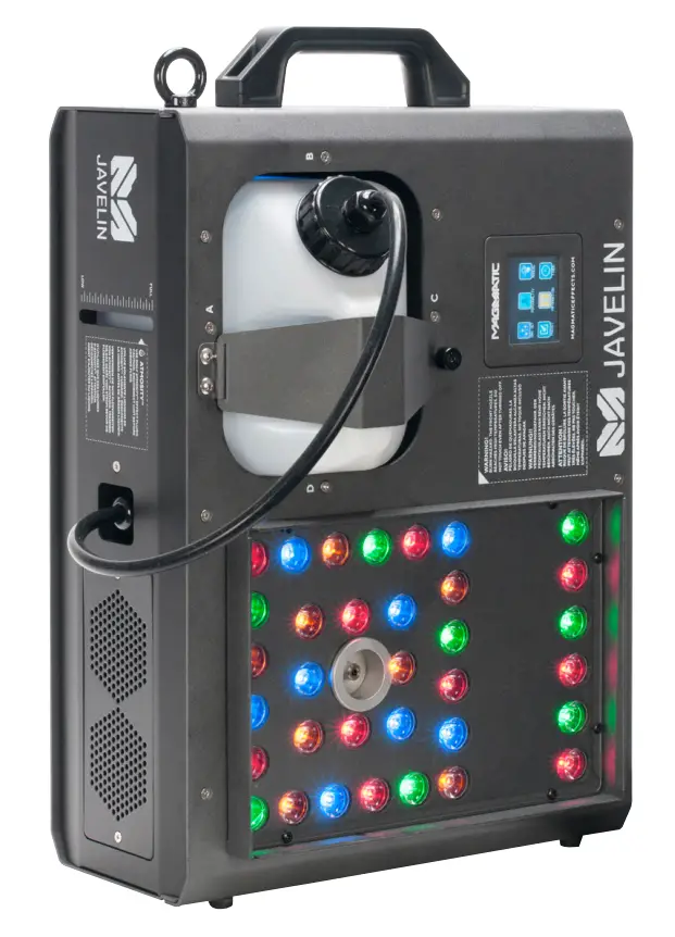Magmatic RSJ150 JAVELIN High Velocity CO2 Simulator Fog Machine with 34 2W RGBA LED