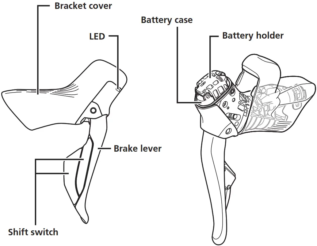 SHIMANO Di2 Dual Control Lever - Names of parts