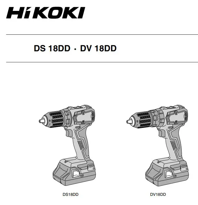 HiKOKI DS18DD Cordless Drill Instructions
