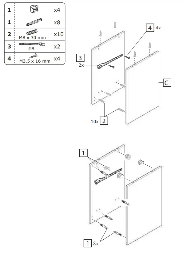 GYMAX GYM09469 Ameriwood Home Ariana White Nightstand - parts 4