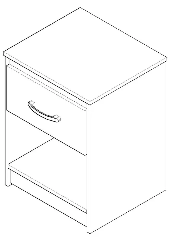 GYMAX GYM09469 Ameriwood Home Ariana White Nightstand