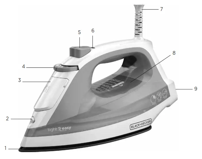 BLACK DECKER IR1000 Light N Easy Compact Steam Iron - IRON