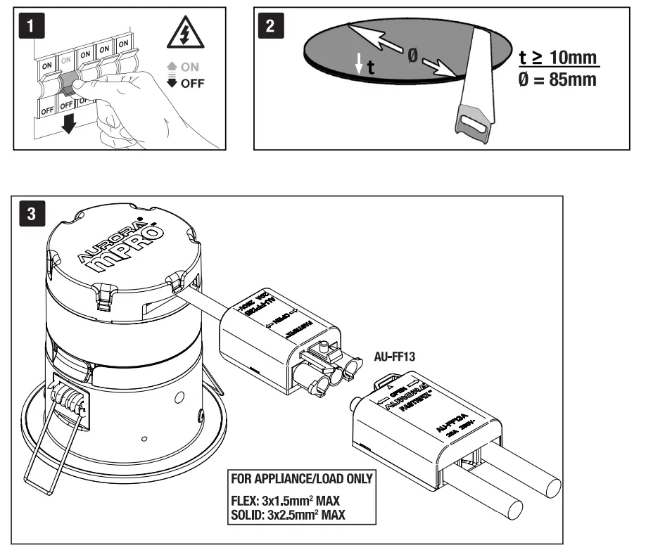 Aurora AU FF13 Adjustable IP65 Dimmable Fire Rated Downlight -