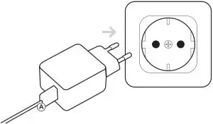 PLUG THE AC ADAPTER INTO THE POWER OUTLET