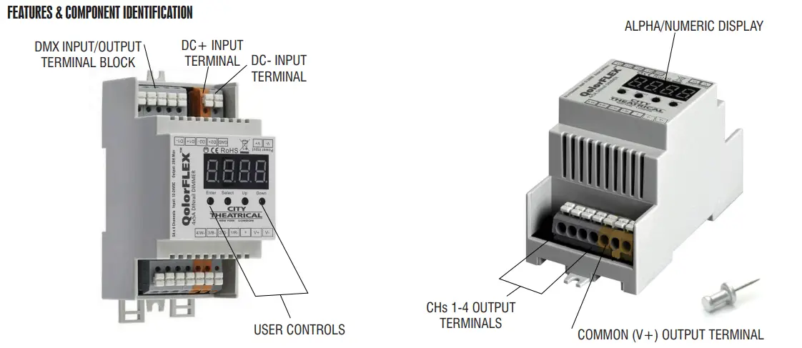 CITY-THEATRICAL-QolorFLEX-4x5A-DINrail-Dimmer-1