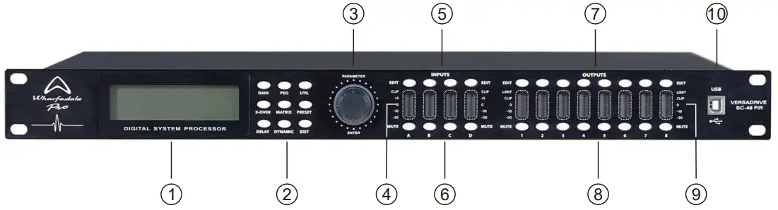 Wharfedale Pro SC 48 FIR Digital System Processor - FRONT PANEL