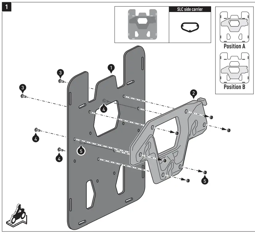 SW MOTECH BC SYS 00 005 12000R SysBag WP M for Side Carrier with Adapter Plate - 1