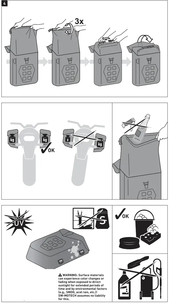 SW MOTECH BC SYS 00 005 12000R SysBag WP M for Side Carrier with Adapter Plate 10