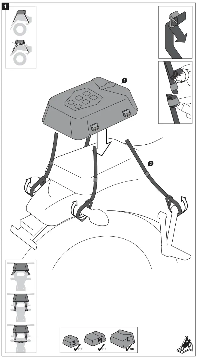 SW MOTECH BC SYS 00 005 12000R SysBag WP M for Side Carrier with Adapter Plate 7