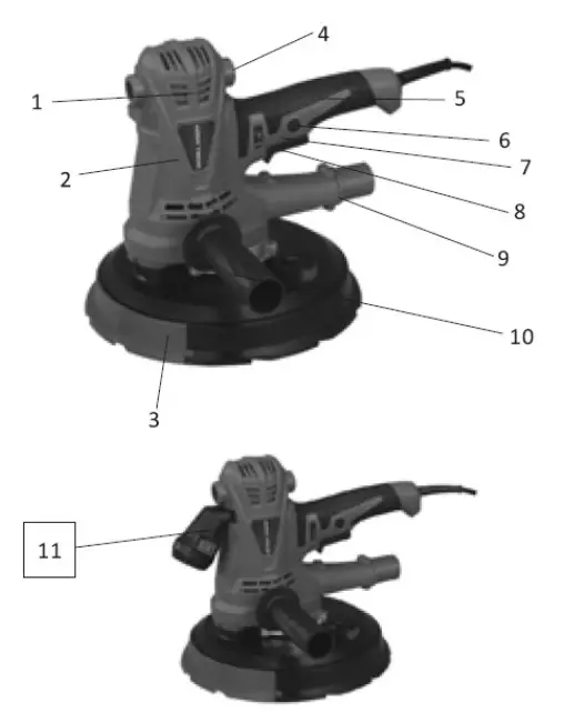 wiltec 61857 Dry Wall Sander LED Light - Components