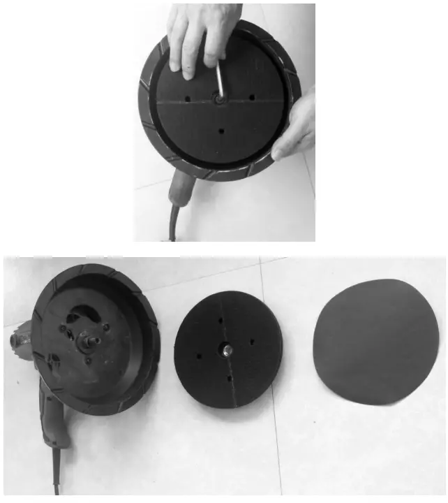 wiltec 61857 Dry Wall Sander LED Light - Exchanging sanding discs