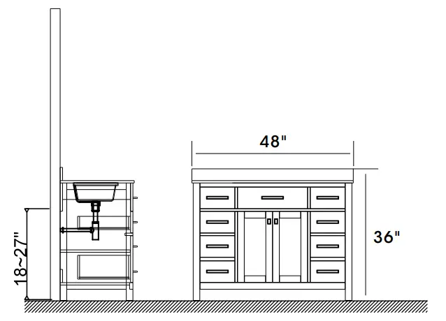 Jim s Maison JMDLVST01-48 W Bathroom Vanities - Fig