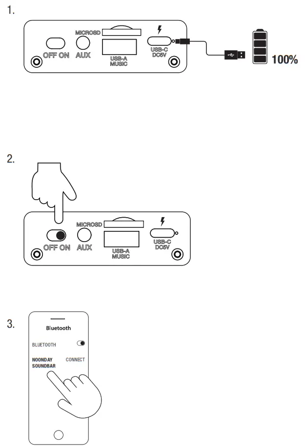 NOONDAY 1AND100BL v1 001 Soundbar Bluetooth