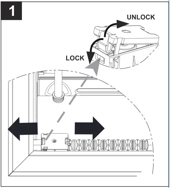 Style SELECTIONS SGY-GAR1 150-Ft Capacity Cabinet Hose Reel - Verify that hose guide is lined up with water