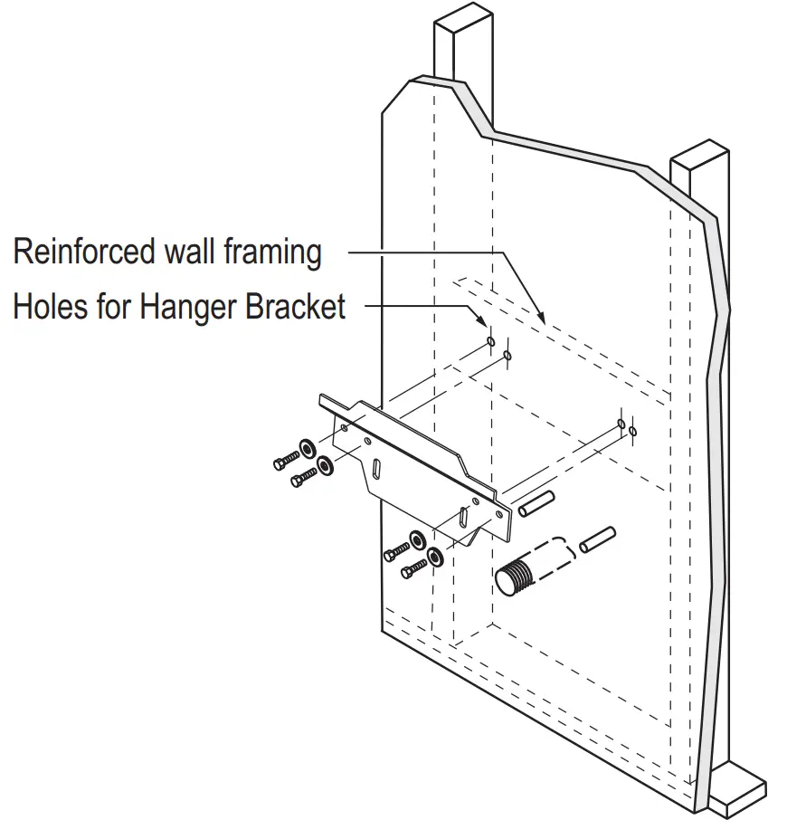 SLOAN SS-3055 Wall Hung Ledgeback Lavatory Installation illustration